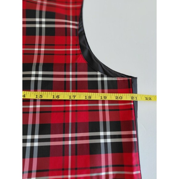 Vesuvio Napoli Size M Red/Black Plaid Lined Vest - Preppy Holiday Festive - Picture 4 of 6